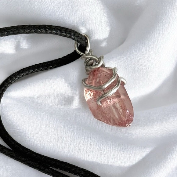 5 For $25💫Wirewrapped Cotton Candy Quartz Pendant Necklace - Picture 5 of 5